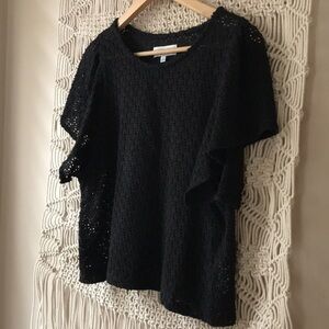 Madewell texture & thread eyelet top sz S